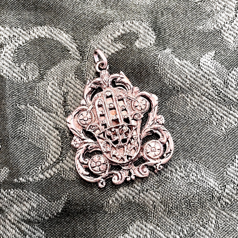 Silver Tone Hamsa Hand and Camel Pendant